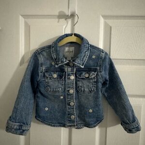 Cat & Jack Floral Embroidered Kids Denim Jacket